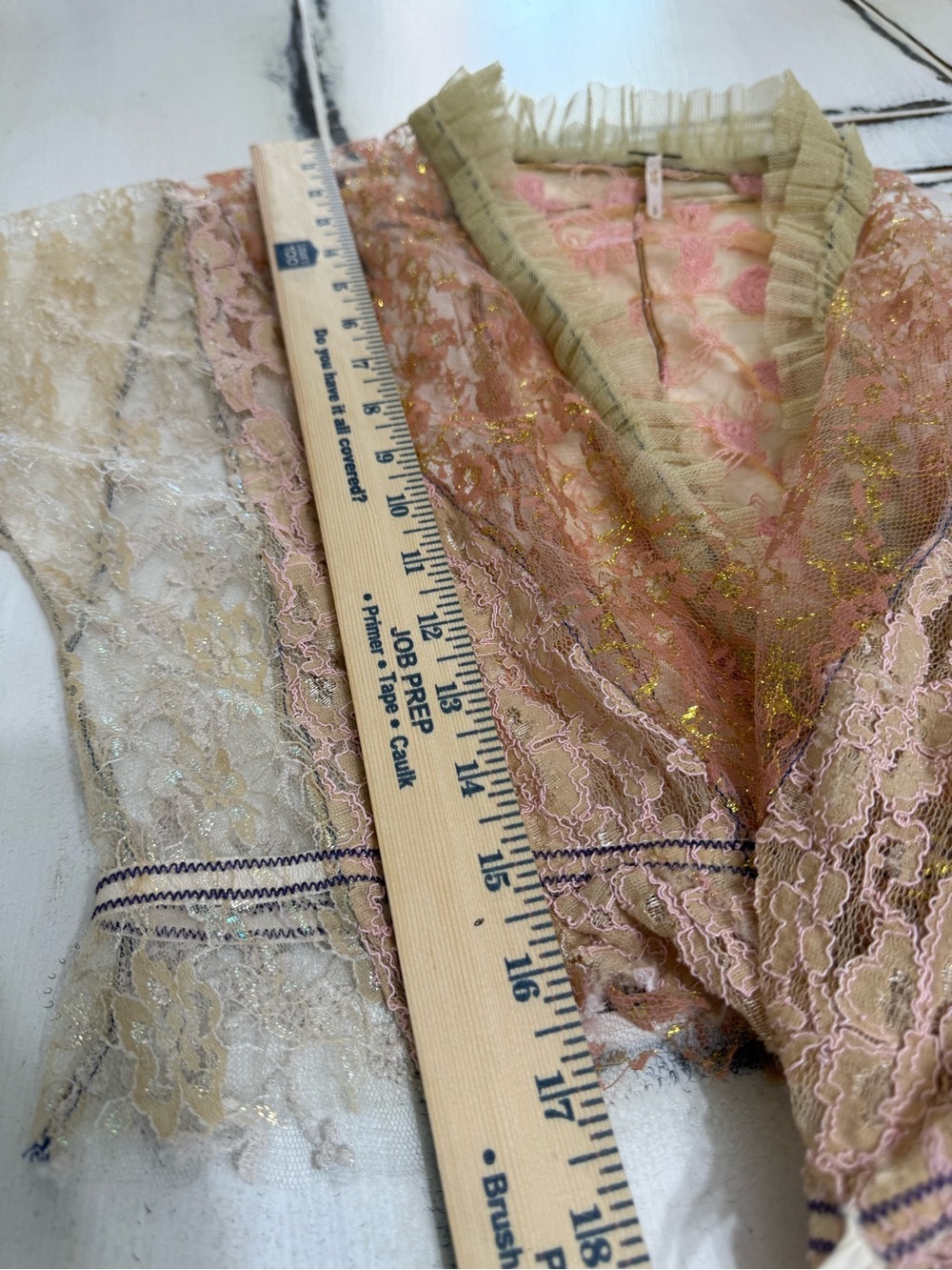Free People Romantic Lace Wrap Top Boho Fairycore Ruffle Tie Front Size Large - Picture 8 of 13
